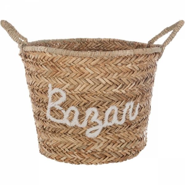 Panier de rangement en roseau Bazar