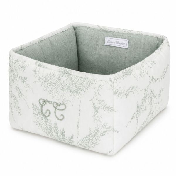 Panier de rangement bébé imprimé Feuillage Vert