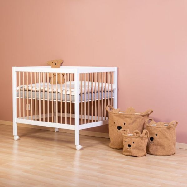 Lot de 3 paniers de rangement Teddy beige