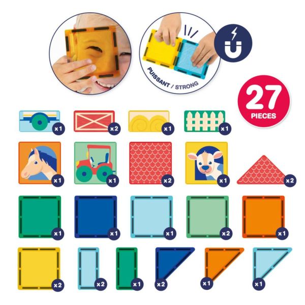 Jeu de construction Panneau magnétique avec 27 pièces