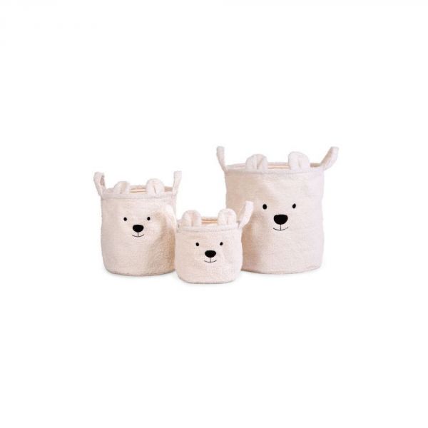 Panier de rangement Teddy 40 cm écru