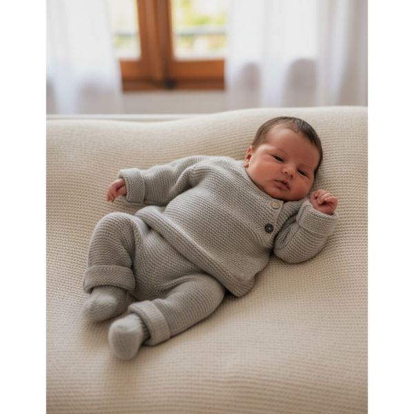 Pantalon Tricot Cashmere beige - Taille 0 à 1 mois