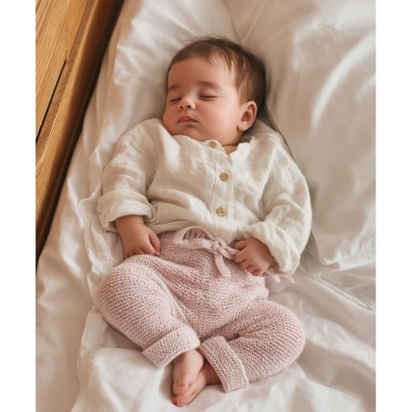 Pantalon Tricot Cashmere nude powder - Taille 0 à 1 mois