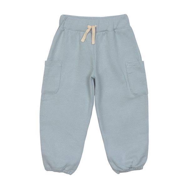 Pantalon cargo enfant en coton bio- bleu clair 3/6 mois