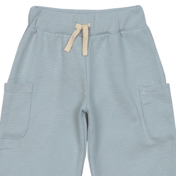 Pantalon cargo enfant en coton bio- bleu clair 3/6 mois