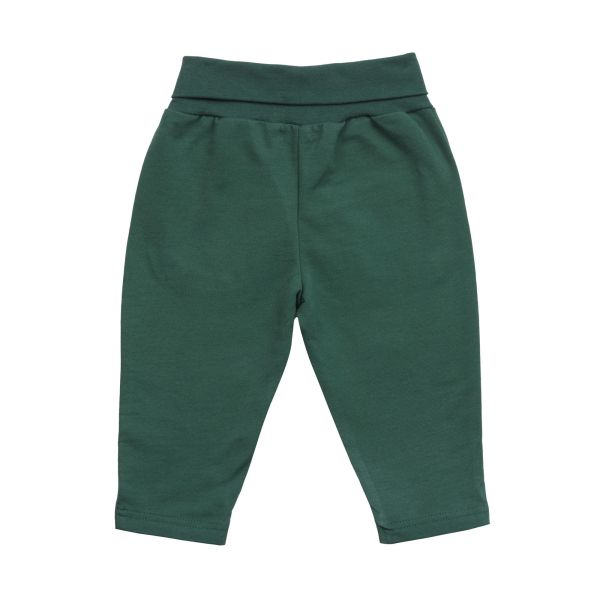 Pantalon de jogging enfants en coton bio - Little Gang vert foncé 9/12 mois