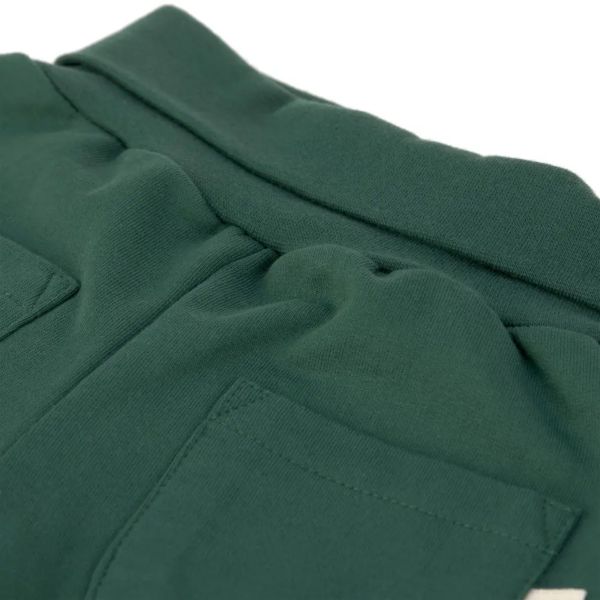 Pantalon de jogging enfants en coton bio - Little Gang vert foncé 9/12 mois