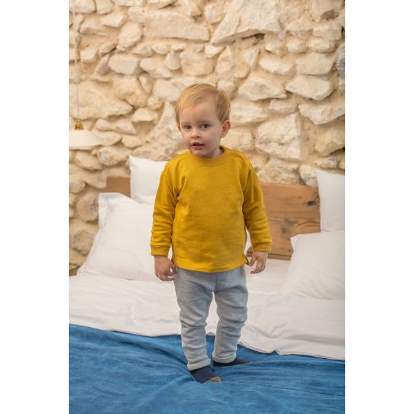 Pantalon legpants micro nid d'abeille gris chiné - 24 mois