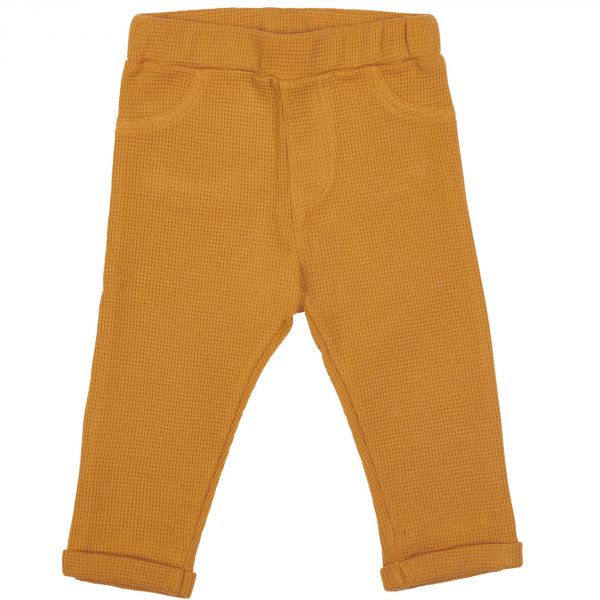 Pantalon legpants micro nid d'abeille moutarde - 24 mois