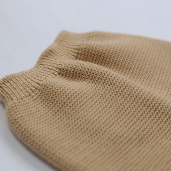 Pantalon maille 0/1 mois Caramel