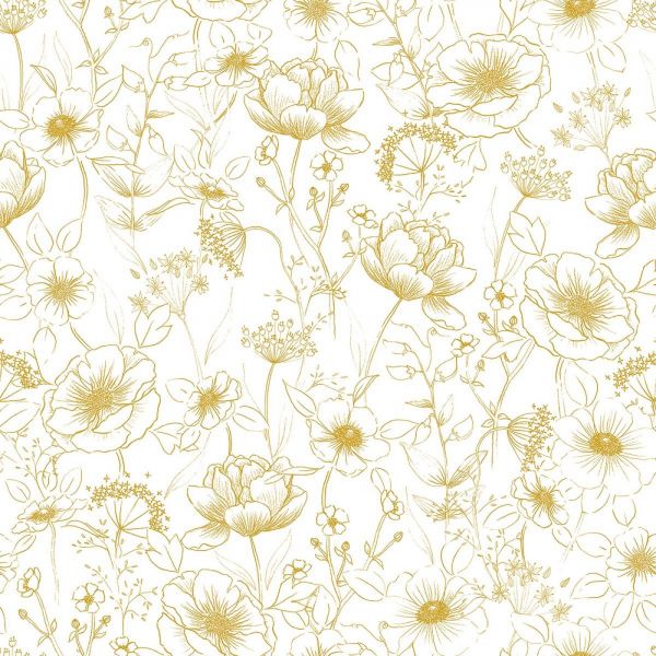 Papier peint Botany / Motif fleurs (50cm x 10m)