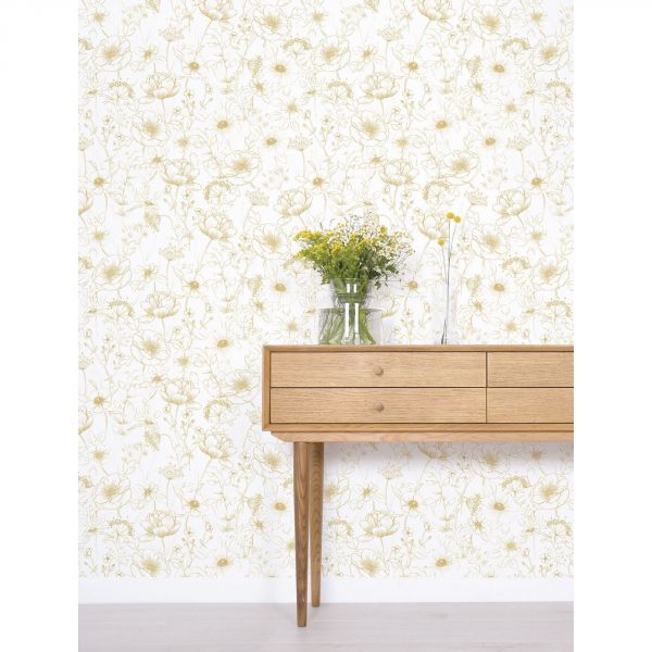 Papier peint Botany / Motif fleurs (50cm x 10m)