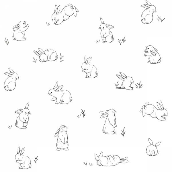 Papier peint Bunny /  Motif petits lapins (50cm x 10m)