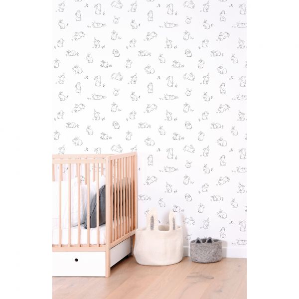 Papier peint Bunny /  Motif petits lapins (50cm x 10m)