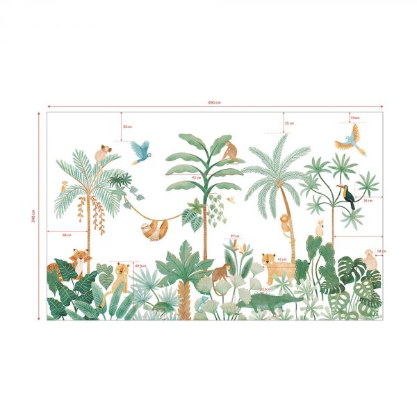 Papier peint panoramique Aventure dans la jungle 4 m x 248 cm