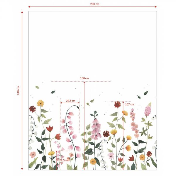 Papier peint Queyran / Jolies fleurs (2m x 2,48m)