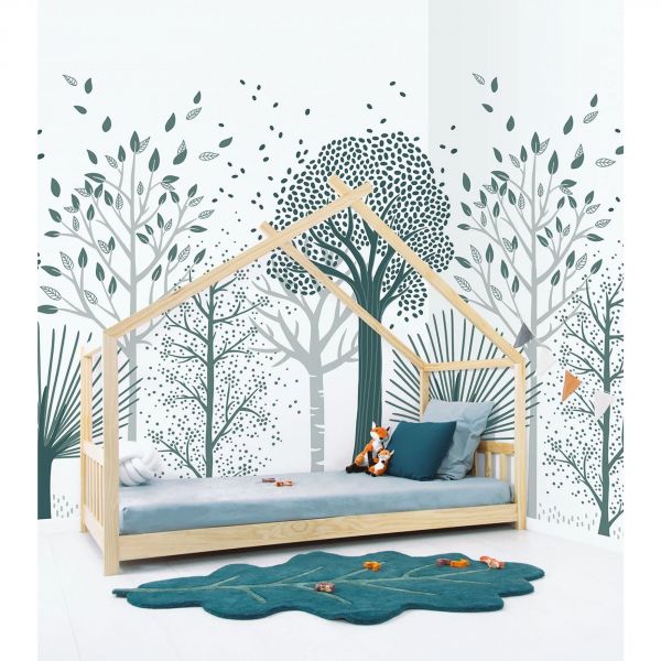 Papier peint panoramique M. Fox / Forêt bleu (2 m x 3 m)