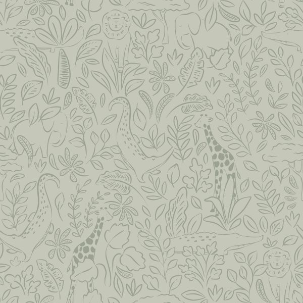 Papier peint intissé - Safari Dreams Sage - 52 cm x 10 m
