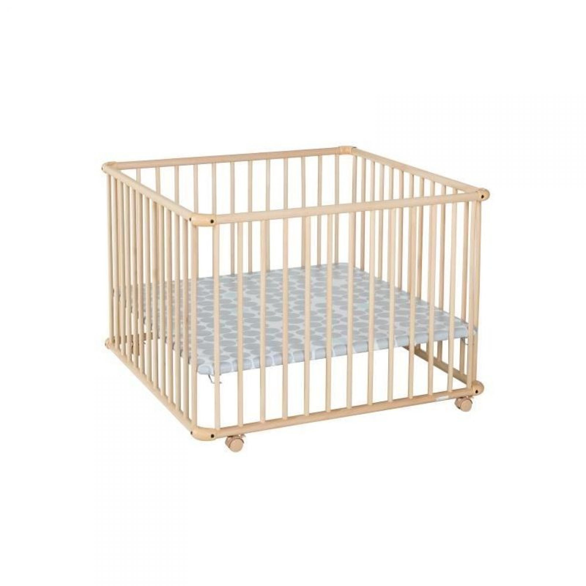 Geuther Parc Belami Reglable Naturel 97 X 97 Cm Pois Gris Made In Bebe