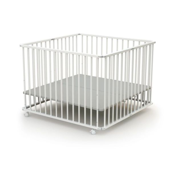 Parc Pliant WEBABY Blanc et Gris  100x100