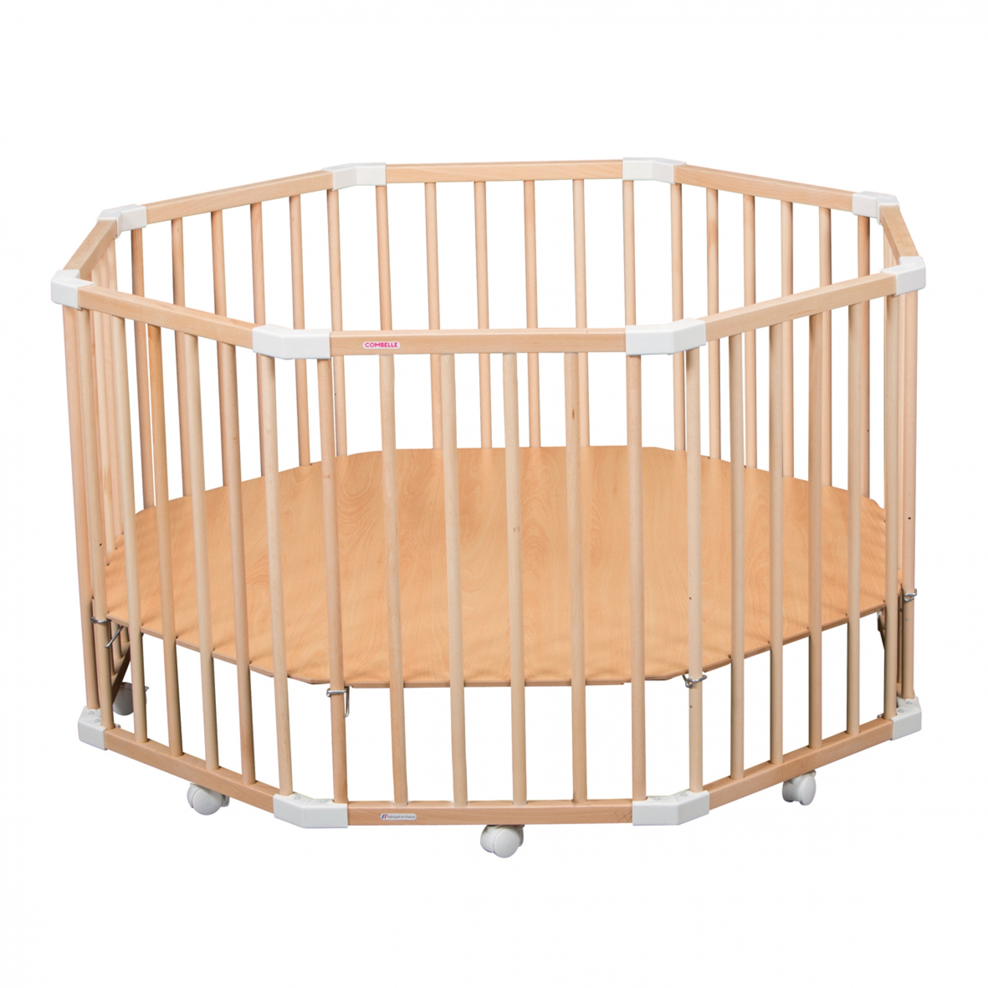 Combelle Parc Bebe Bois Rond Florian Ii Vernis Naturel Made In Bebe