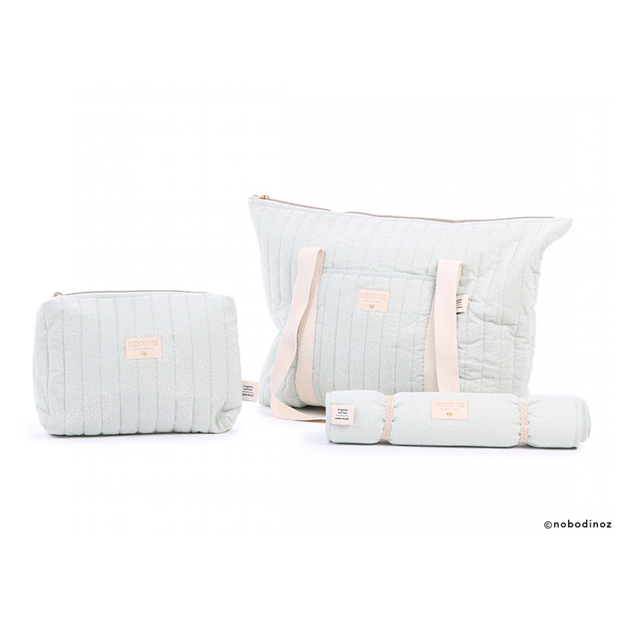 Nobodinoz Sac De Maternite Paris White Bubble Aqua Made In Bebe