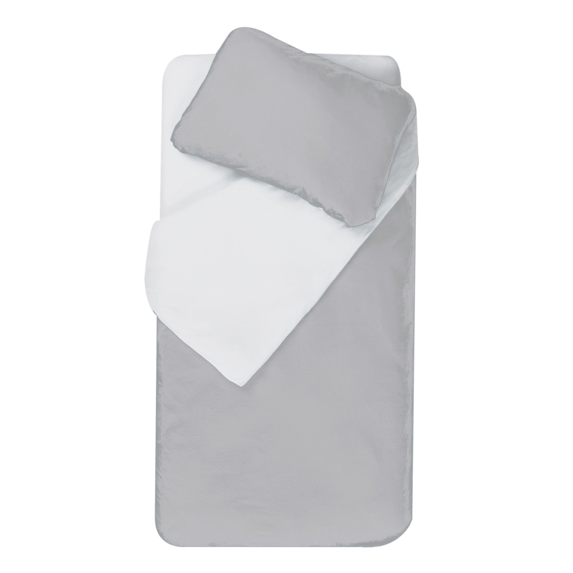 Parure De Couette Bébé 100x140 Cm + Taie D'oreiller 40x60 Cm - Blanc Et Souris - Jersey 100% Coton OEKO-TEX®