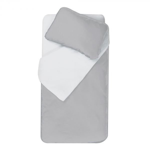 Parure housse de couette + taie d'oreiller 75x120 / 35x45 cm Blanc / Souris