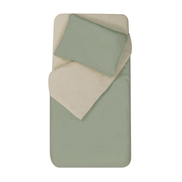 Parure housse de couette + taie d'oreiller 75x120 / 35x45 cm Ginky / Sable