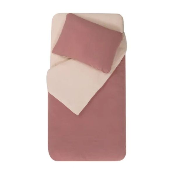 Parure housse de couette + taie d'oreiller 75x120 / 35x45 cm Rose
