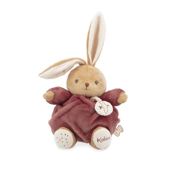 Peluche lapin Patapouf musical 17 cm Bordeaux
