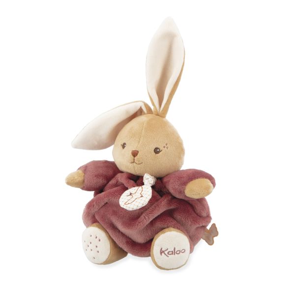 Peluche lapin Patapouf musical 17 cm Bordeaux