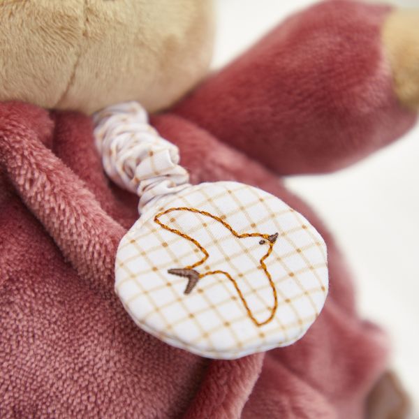 Peluche lapin Patapouf musical 17 cm Bordeaux