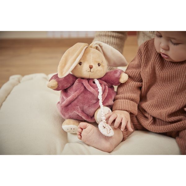 Peluche lapin Patapouf musical 17 cm Bordeaux