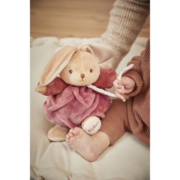 Peluche lapin Patapouf musical 17 cm Bordeaux