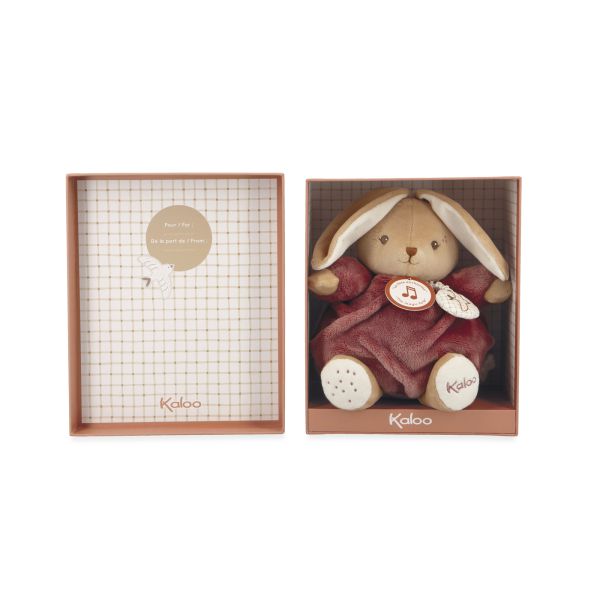 Peluche lapin Patapouf musical 17 cm Bordeaux