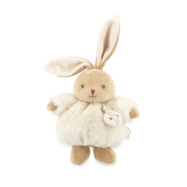 Peluche lapin Patapouf musical 17 cm Crème