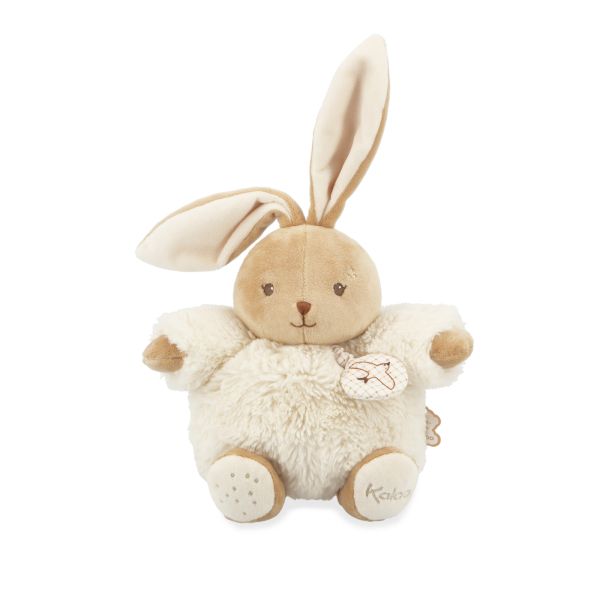 Peluche lapin Patapouf musical 17 cm Crème