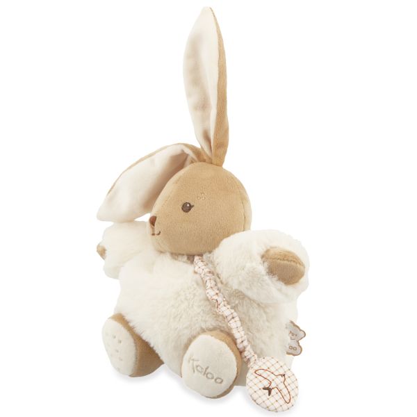 Peluche lapin Patapouf musical 17 cm Crème