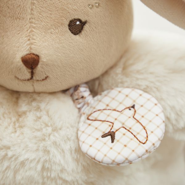 Peluche lapin Patapouf musical 17 cm Crème