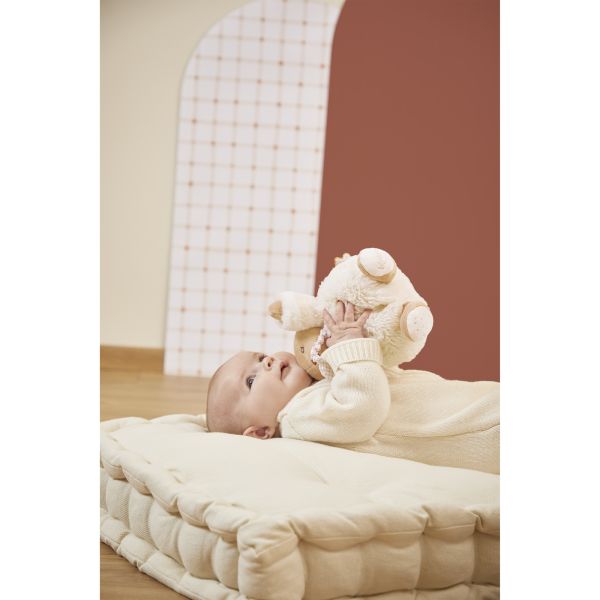 Peluche lapin Patapouf musical 17 cm Crème