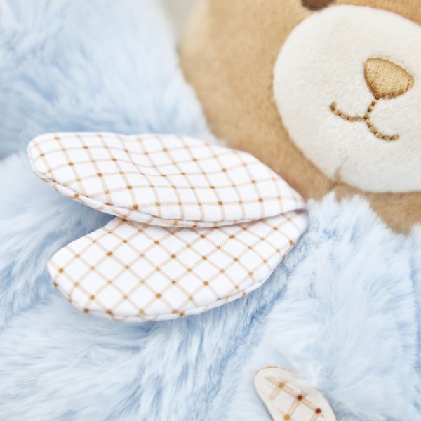 Peluche ours Patapouf 17 cm Bleu