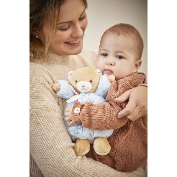 Peluche ours Patapouf 17 cm Bleu