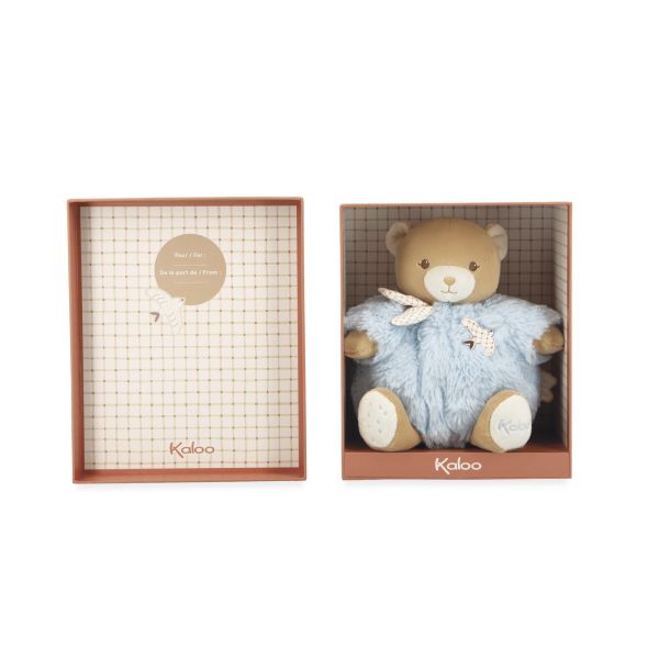Peluche ours Patapouf 17 cm Bleu