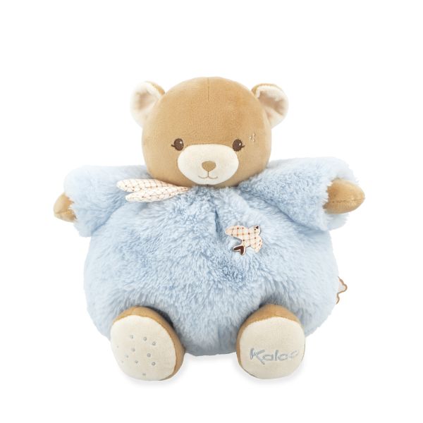 Peluche ours Patapouf 25 cm Bleu