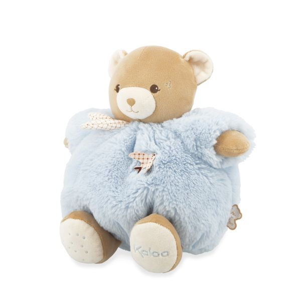 Peluche ours Patapouf 25 cm Bleu
