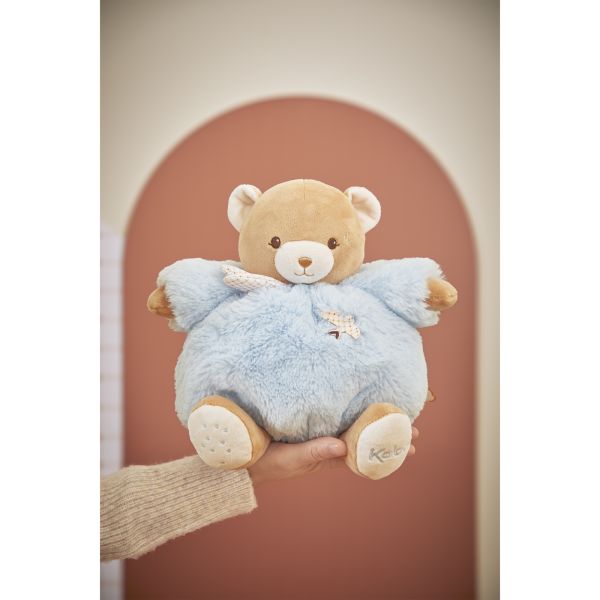 Peluche ours Patapouf 25 cm Bleu