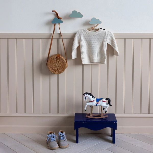 Lot de 3 patères enfant Nuage en bois