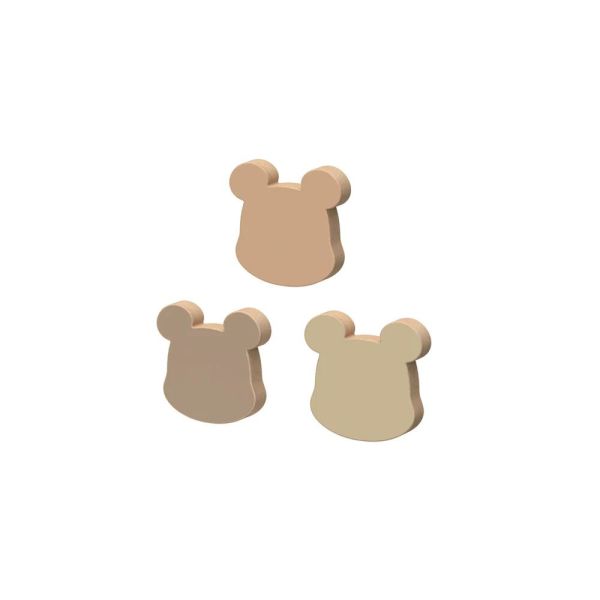 Lot de 3 patères enfant Ours en bois