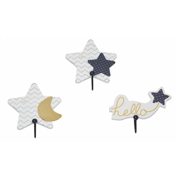 Lot de 3 patères Hello